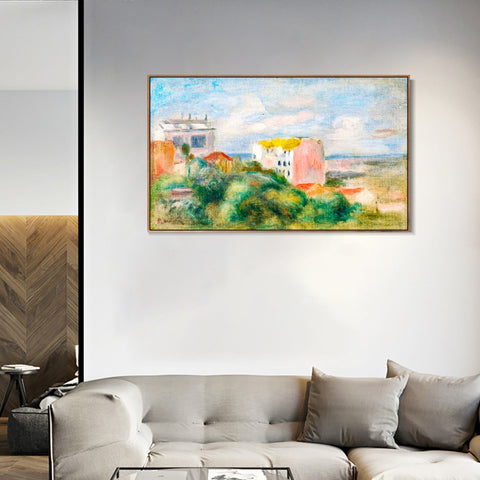 INVIN ART Framed Canvas PAYSAGE DE MONTMARTRE by Pierre Auguste Renoir Wall Art Living Room Home Office Decorations