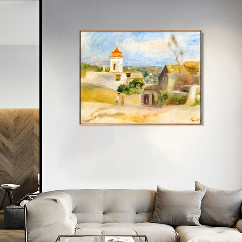 INVIN ART Framed Canvas PAYSAGE À CAGNES by Pierre Auguste Renoir Wall Art Living Room Home Office Decorations