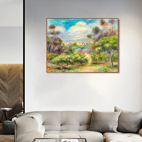 INVIN ART Framed Canvas PAYSAGE PRÈS DE CAGNES by Pierre Auguste Renoir Wall Art Living Room Home Office Decorations