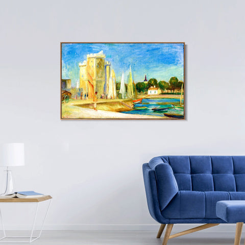 INVIN ART Framed Canvas PORT DE LA ROCHELLE by Pierre Auguste Renoir Wall Art Living Room Home Office Decorations