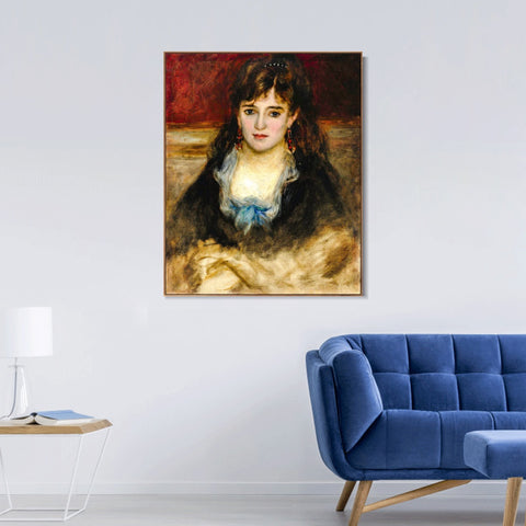 INVIN ART Framed Canvas PORTRAIT DE NINI by Pierre Auguste Renoir Wall Art Living Room Home Office Decorations