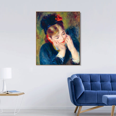 INVIN ART Framed Canvas REFLEXION by Pierre Auguste Renoir Wall Art Living Room Home Office Decorations