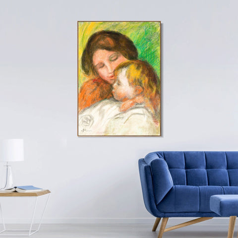 INVIN ART Framed Canvas SUZANNE ET JEAN by Pierre Auguste Renoir Wall Art Living Room Home Office Decorations