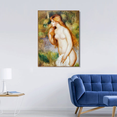 INVIN ART Framed Canvas Baigneuse debout by Pierre Auguste Renoir Wall Art Living Room Home Office Decorations