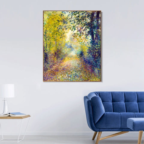 INVIN ART Framed Canvas In the Woods by Pierre Auguste Renoir Wall Art Living Room Home Office Decorations