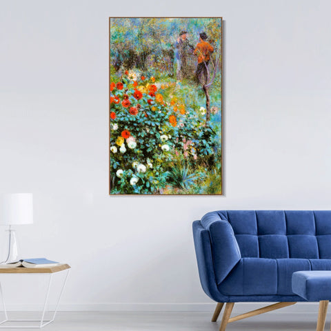 INVIN ART Framed Canvas Jardin de la rue Cortot by Pierre Auguste Renoir Wall Art Living Room Home Office Decorations