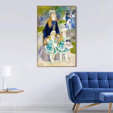 INVIN ART Framed Canvas La Promenade by Pierre Auguste Renoir Wall Art Living Room Home Office Decorations