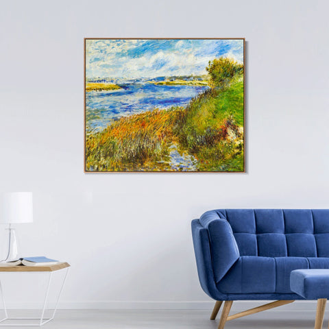 INVIN ART Framed Canvas La Seine à Champrosay by Pierre Auguste Renoir Wall Art Living Room Home Office Decorations