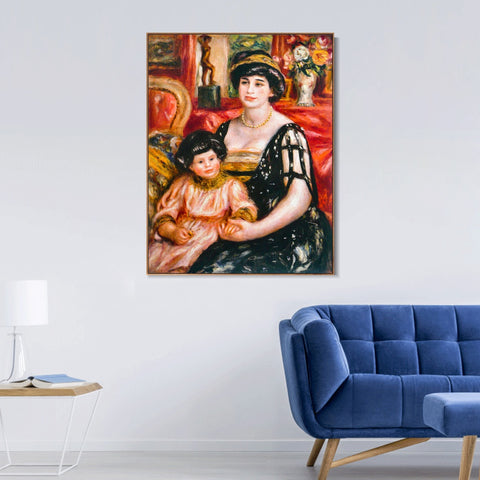 INVIN ART Framed Canvas Madame_Josse_Bernheim-Jeune by Pierre Auguste Renoir Wall Art Living Room Home Office Decorations