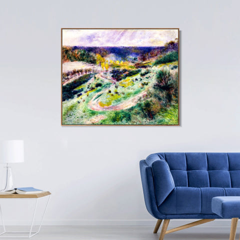 INVIN ART Framed Canvas Road at Wargemont by Pierre Auguste Renoir Wall Art Living Room Home Office Decorations