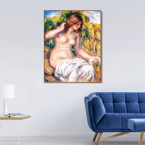 INVIN ART Framed Canvas Woman by Spring by Pierre Auguste Renoir Wall Art Living Room Home Office Decorations
