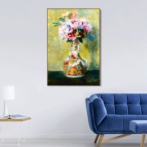 INVIN ART Framed Canvas Bouquet in a Vase by Pierre Auguste Renoir Wall Art Living Room Home Office Decorations