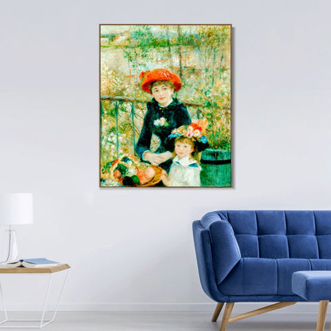 INVIN ART Framed Canvas The Two Sisters by Pierre Auguste Renoir Wall Art Living Room Home Office Decorations
