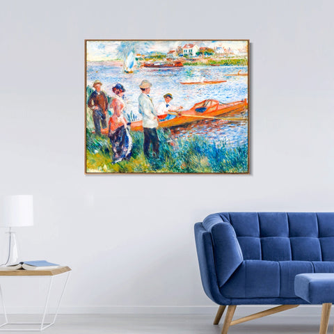 INVIN ART Framed Canvas Oarsmen at Chatou by Pierre Auguste Renoir Wall Art Living Room Home Office Decorations