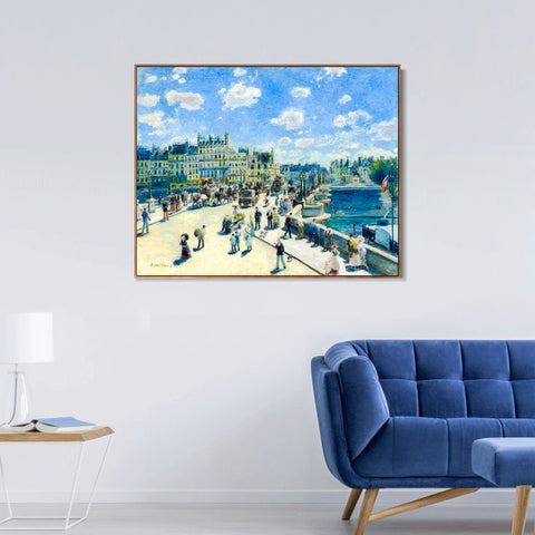 INVIN ART Framed Canvas Pont Neuf, Paris by Pierre Auguste Renoir Wall Art Living Room Home Office Decorations