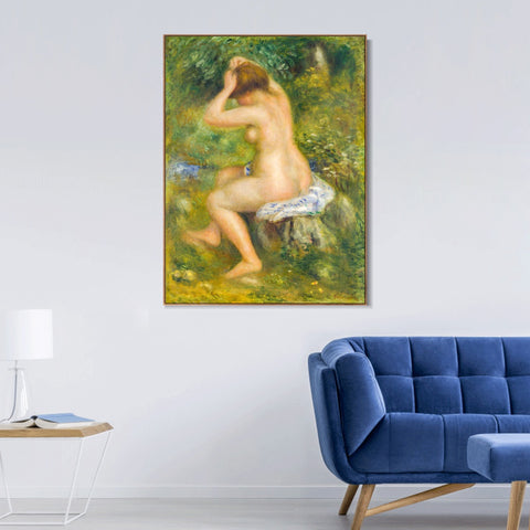 INVIN ART Framed Canvas A Bather by Pierre Auguste Renoir Wall Art Living Room Home Office Decorations