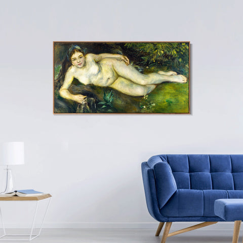 INVIN ART Framed Canvas A Nymph by a Stream by Pierre Auguste Renoir Wall Art Living Room Home Office Decorations