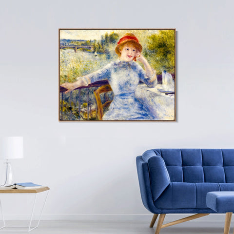 INVIN ART Framed Canvas Alphonsine Fournaise by Pierre Auguste Renoir Wall Art Living Room Home Office Decorations