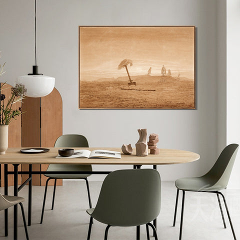 INVIN ART Framed Canvas Landscape with Graves by Caspar David Friedrich Wall Art Living Room Home Office Decorations