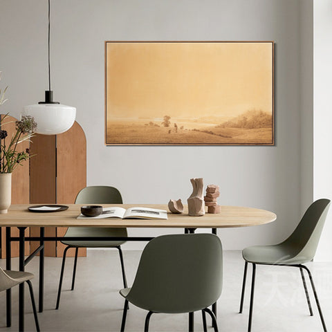 INVIN ART Framed Canvas Eastern Coast of Ruegen Island with Shepherd by Caspar David Friedrich Wall Art Living Room Home Office Decorations