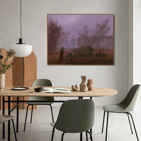 INVIN ART Framed Canvas A Walk at Dusk 1835 by Caspar David Friedrich Wall Art Living Room Home Office Decorations