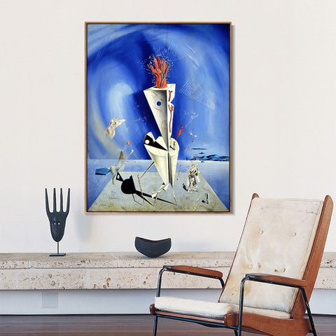 INVIN ART Framed Canvas Apparatus and Hand, 1927 by Salvador Dal Wall Art Living Room Home Office Decorations