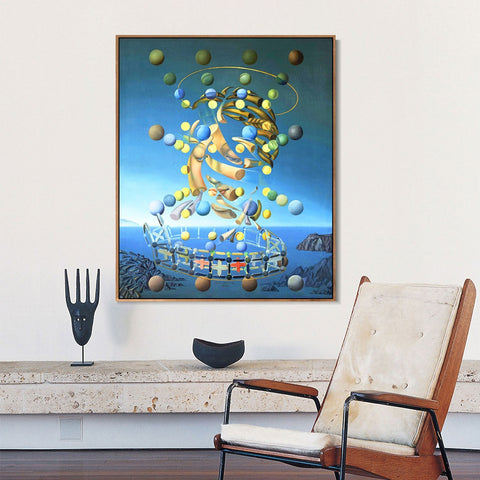 INVIN ART Framed Canvas the Maximum Speed of Raphael's Madonna by Salvador Dal Wall Art Living Room Home Office Decorations