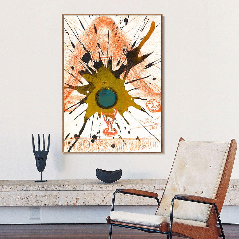 INVIN ART Framed Canvas Biblia Sacra Vulgatae by Salvador Dal Wall Art Living Room Home Office Decorations