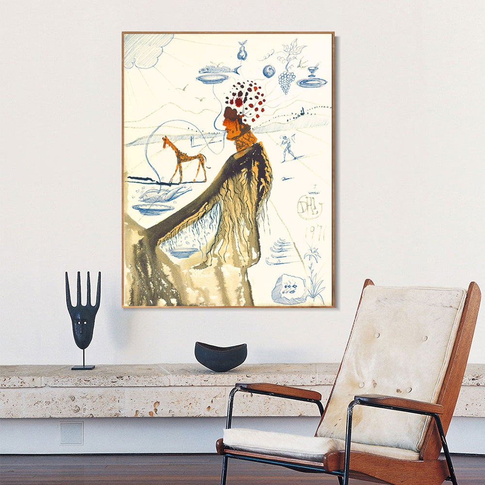 INVIN ART Framed Canvas Series#056 by Salvador Dal Wall Art Living Room Home Office Decorations