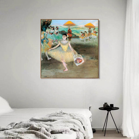 INVIN ART Framed Canvas Giclee Print Art La Danseuse au bouquet saluant by Edgar Degas Wall Art Living Room Home Office Decorations