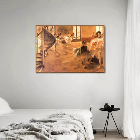 INVIN ART Framed Canvas Giclee Print Art La Répétition de danse  by Edgar Degas Wall Art Living Room Home Office Decorations