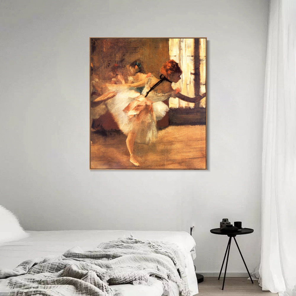 INVIN ART Framed Canvas Giclee Print Art La R篓娄p篓娄tition de Danse, d篓娄tail by Edgar Degas Wall Art