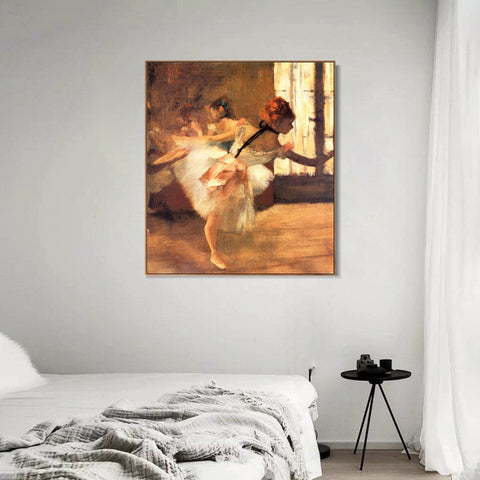 INVIN ART Framed Canvas Giclee Print Art La Répétition de Danse, détail by Edgar Degas Wall Art Living Room Home Office Decorations