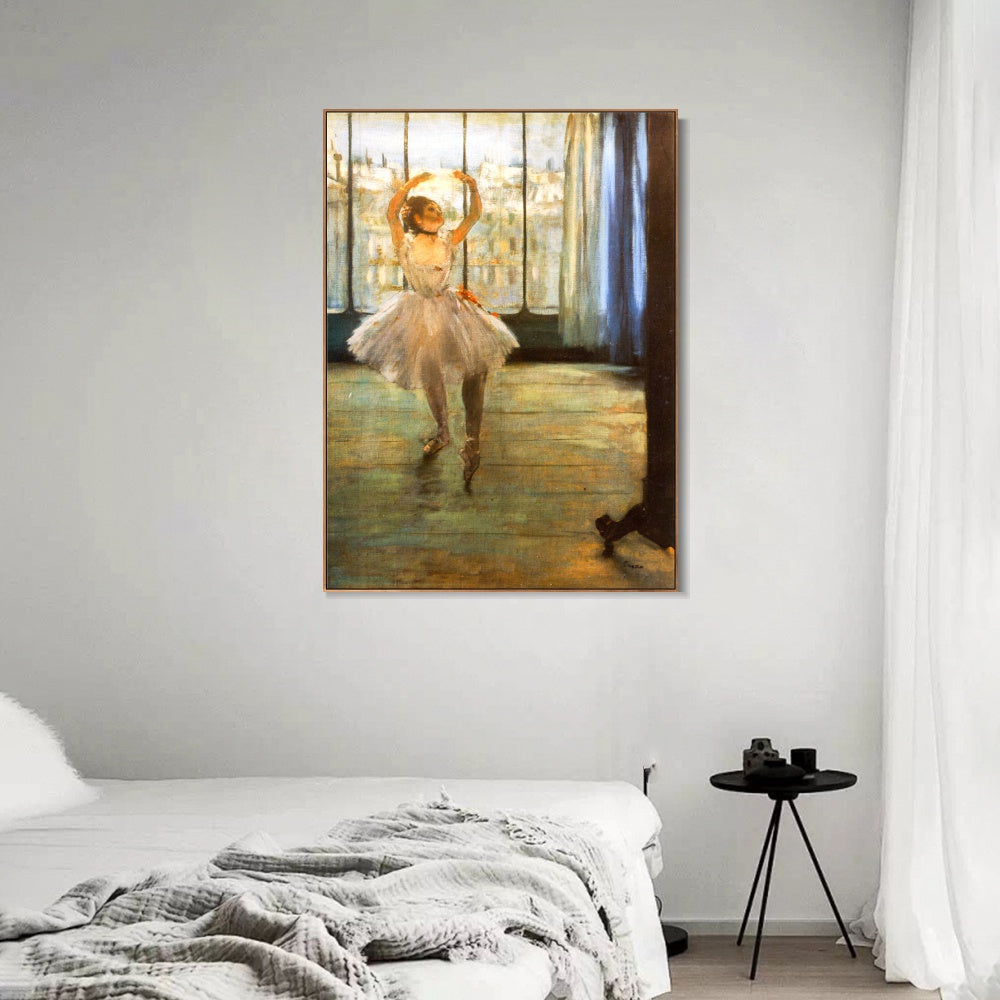 INVIN ART Framed Canvas Giclee Print Art Danseuse posant chez un photographe by Edgar Degas Wall Art