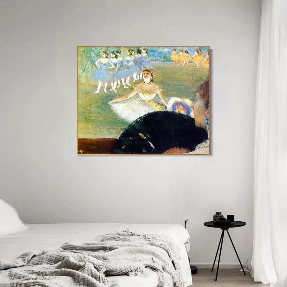 INVIN ART Framed Canvas Giclee Print Art Le Ballet sur monotype by Edgar Degas Wall Art