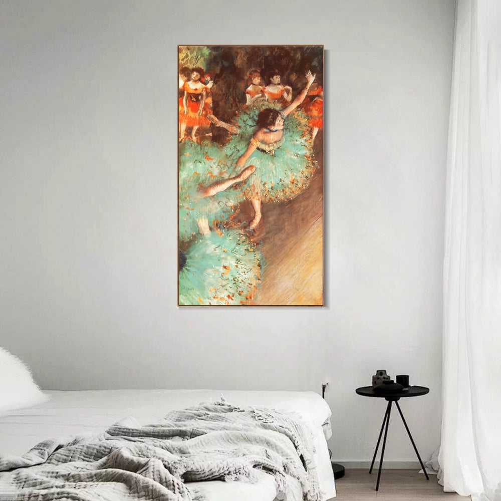 INVIN ART Framed Canvas Giclee Print Art Danseuses basculant, Danseuses vertes by Edgar Degas Wall Art