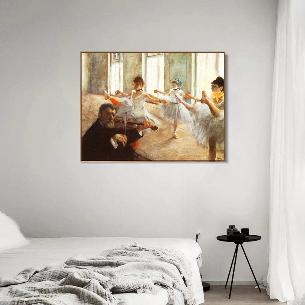 INVIN ART Framed Canvas Giclee Print Art Ecole de dans by Edgar Degas Wall Art