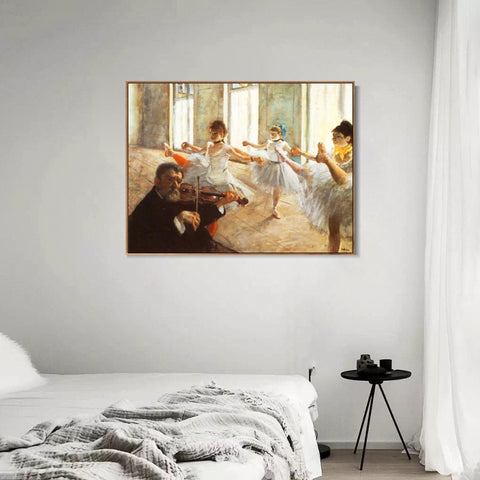 INVIN ART Framed Canvas Giclee Print Art Ecole de dans by Edgar Degas Wall Art Living Room Home Office Decorations