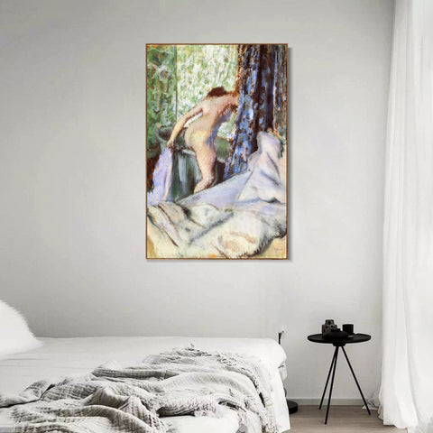 INVIN ART Framed Canvas Giclee Print Art Le Bain, le bain matinal Papier sur papier vergé by Edgar Degas Wall Art Living Room Home Office Decorations