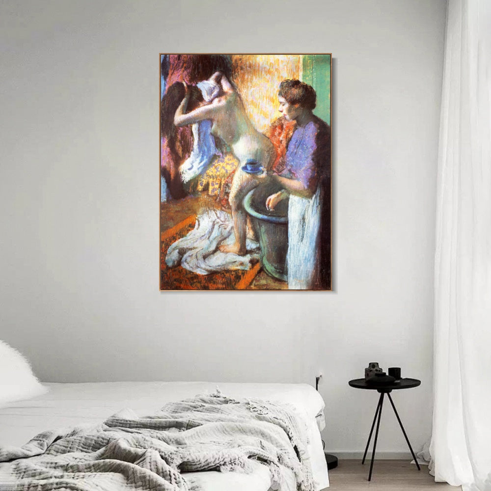 INVIN ART Framed Canvas Giclee Print Art Le petit d篓娄jeuner 篓陇 la sortie du bain by Edgar Degas Wall Art