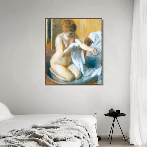 INVIN ART Framed Canvas Giclee Print Art Femme au tub Woman with the tub by Edgar Degas Wall Art Living Room Home Office Decorations