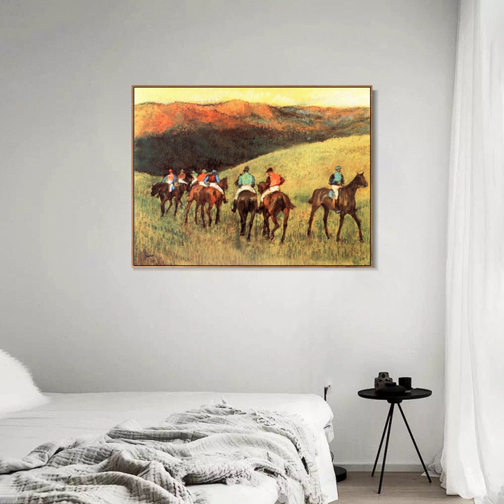 INVIN ART Framed Canvas Giclee Print Art Chevaux de courses 篓陇 l'entrainement by Edgar Degas Wall Art