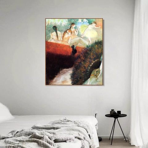 INVIN ART Framed Canvas Giclee Print Art At the Ballet by Edgar Degas Wall Art Living Room Home Office Decorations