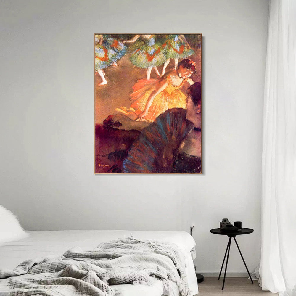 INVIN ART Framed Canvas Giclee Print Art Ballerina and Lady with a Fan by Edgar Degas Wall Art