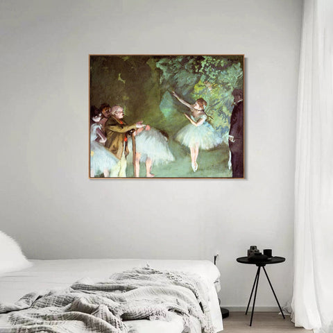 INVIN ART Framed Canvas Giclee Print Art Ballet Rehearsal by Edgar Degas Wall Art Living Room Home Office Decorations