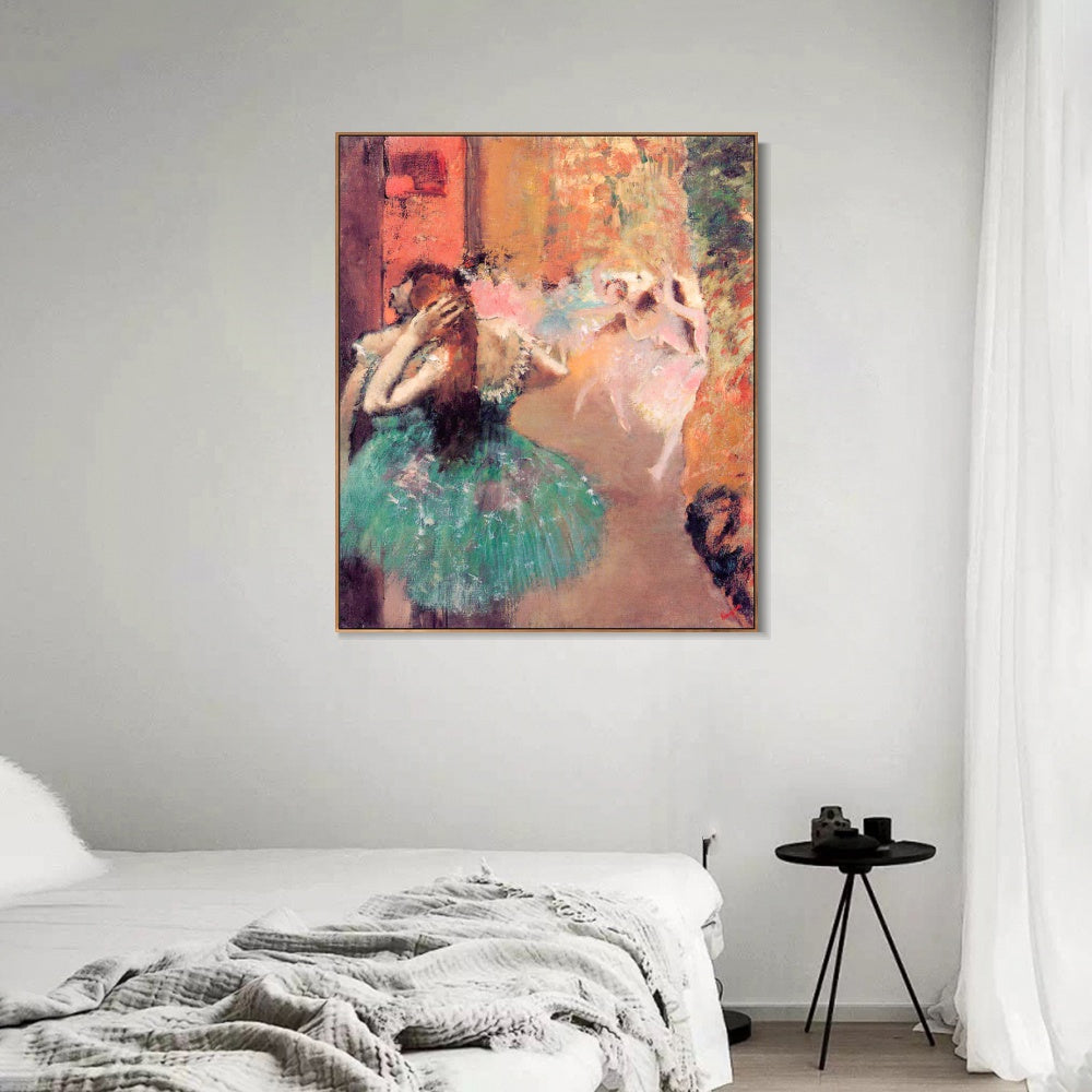 INVIN ART Framed Canvas Giclee Print Art Ballet Scene by Edgar Degas Wall Art