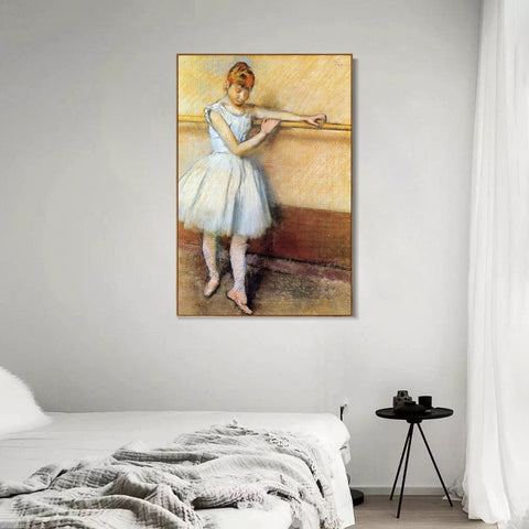 INVIN ART Framed Canvas Giclee Print Art Dancer at the Barre by Edgar Degas Wall Art Living Room Home Office Decorations