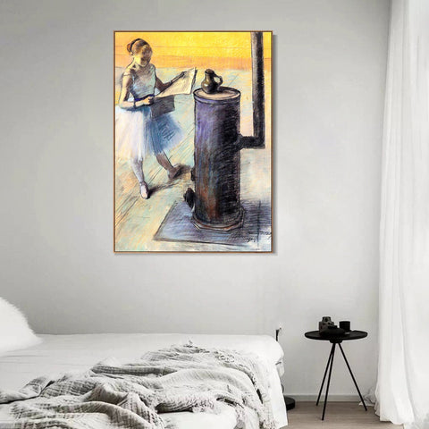 INVIN ART Framed Canvas Giclee Print Art Dancer Resting by Edgar Degas Wall Art Living Room Home Office Decorations