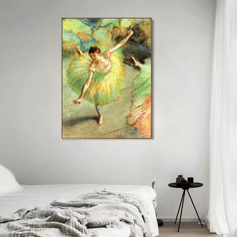 INVIN ART Framed Canvas Giclee Print Art Dancer Tilting by Edgar Degas Wall Art Living Room Home Office Decorations