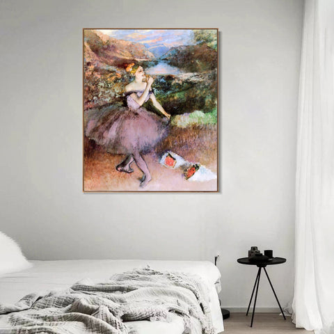 INVIN ART Framed Canvas Giclee Print Art Dancer with Bouquets by Edgar Degas Wall Art Living Room Home Office Decorations